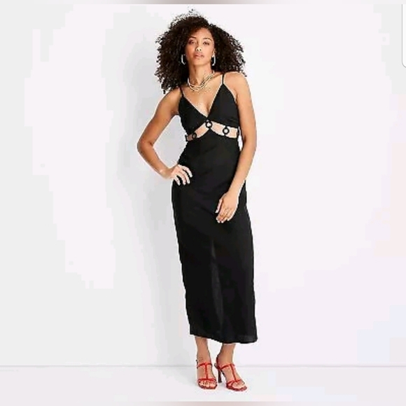 Women's Sleeveless Ring Detail Maxi Dress - Future Collective Black - Picture 4 of 4